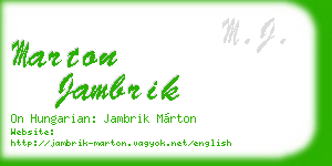 marton jambrik business card