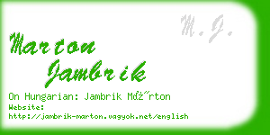 marton jambrik business card